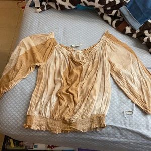 Fall plaid yellow blouse